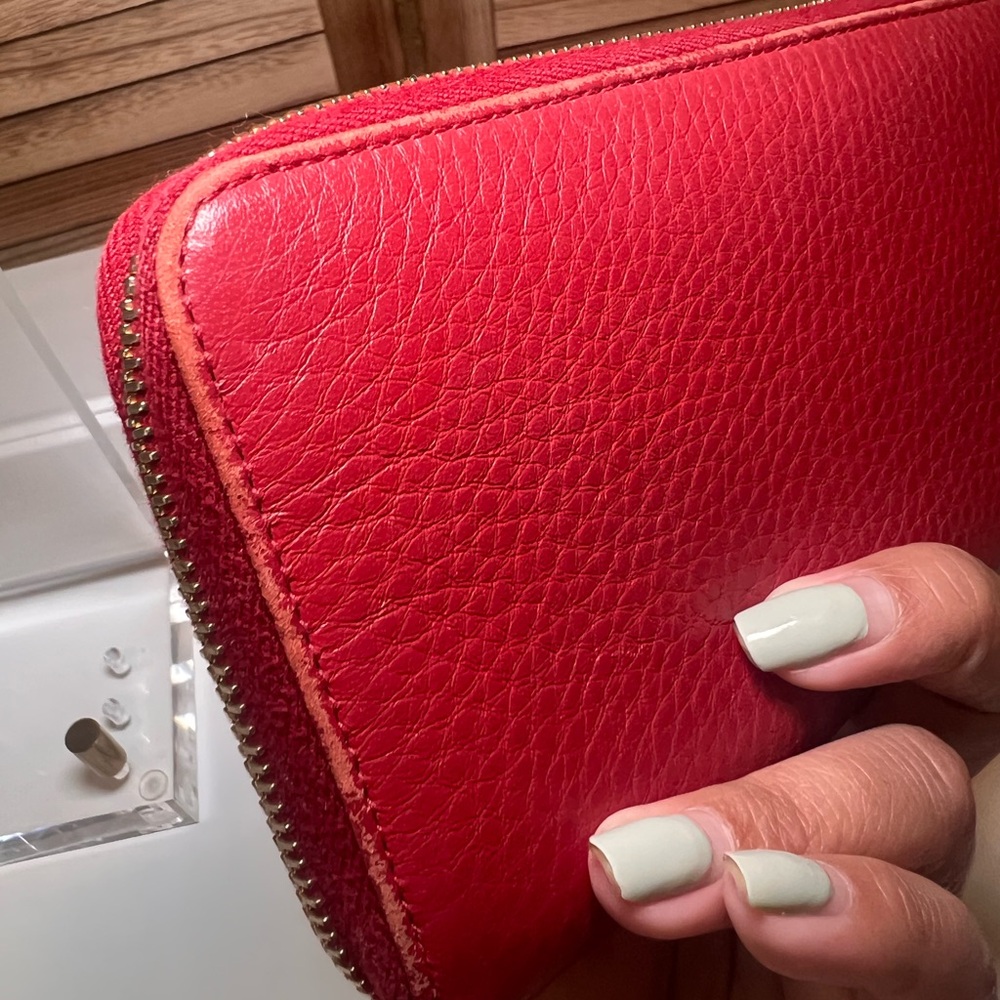 Prada Scarlet Leather Zip Wallet - Picture 7 of 16